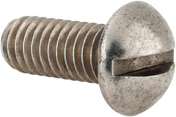 Value Collection - 5/16-18 UNC, 3/4" Length Under Head Slotted Drive Machine Screw - Round Head, Grade 18-8 Stainless Steel, Uncoated, Without Washer - Apex Tool & Supply