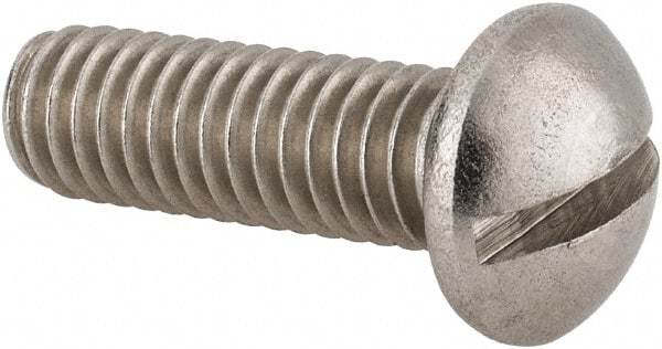 Value Collection - 5/16-18 UNC, 1" Length Under Head Slotted Drive Machine Screw - Round Head, Grade 18-8 Stainless Steel, Uncoated, Without Washer - Apex Tool & Supply
