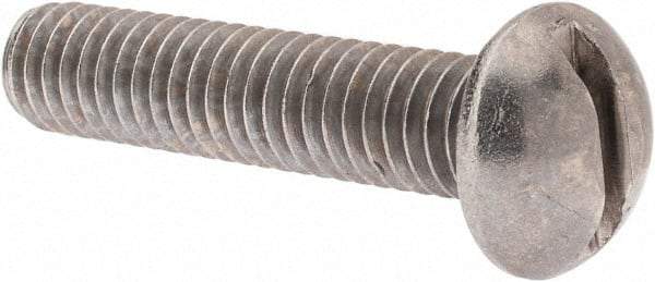 Value Collection - 5/16-18 UNC, 1-1/2" Length Under Head Slotted Drive Machine Screw - Round Head, Grade 18-8 Stainless Steel, Uncoated, Without Washer - Apex Tool & Supply