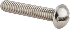 Value Collection - 5/16-18 UNC, 1-3/4" Length Under Head Slotted Drive Machine Screw - Round Head, Grade 18-8 Stainless Steel, Uncoated, Without Washer - Apex Tool & Supply