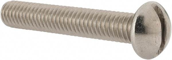 Value Collection - 5/16-18 UNC, 2" Length Under Head Slotted Drive Machine Screw - Round Head, Grade 18-8 Stainless Steel, Uncoated, Without Washer - Apex Tool & Supply