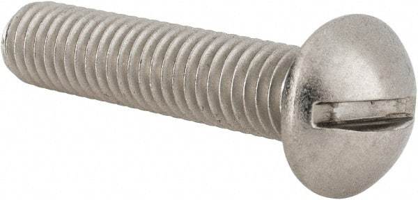 Value Collection - 3/8-16 UNC, 1-3/4" Length Under Head Slotted Drive Machine Screw - Round Head, Grade 18-8 Stainless Steel, Uncoated, Without Washer - Apex Tool & Supply
