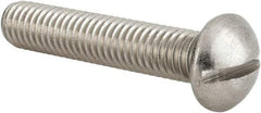 Value Collection - 3/8-16 UNC, 2" Length Under Head Slotted Drive Machine Screw - Round Head, Grade 18-8 Stainless Steel, Uncoated, Without Washer - Apex Tool & Supply