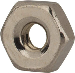 Value Collection - #4-40 UNC Stainless Steel Right Hand Machine Screw Hex Nut - 1/4" Across Flats, 3/32" High, Uncoated - Apex Tool & Supply