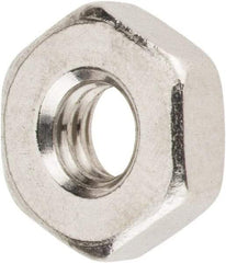 Value Collection - #8-32 UNC Stainless Steel Right Hand Machine Screw Hex Nut - 11/32" Across Flats, 1/8" High, Uncoated - Apex Tool & Supply