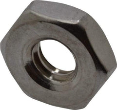 Value Collection - #10-24 UNC Stainless Steel Right Hand Machine Screw Hex Nut - 3/8" Across Flats, 1/8" High, Uncoated - Apex Tool & Supply