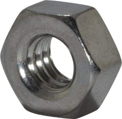 Value Collection - 1/4-20 UNC Stainless Steel Right Hand Hex Nut - 7/16" Across Flats, 7/32" High, Uncoated - Apex Tool & Supply