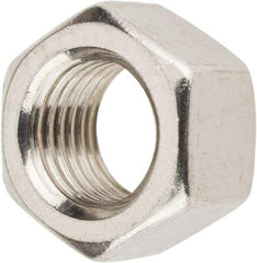 Value Collection - 3/8-24 UNF Stainless Steel Right Hand Hex Nut - 9/16" Across Flats, 21/64" High, Uncoated - Apex Tool & Supply