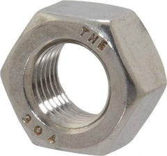 Value Collection - 7/16-20 UNF Stainless Steel Right Hand Hex Nut - 11/16" Across Flats, 3/8" High, Uncoated - Apex Tool & Supply