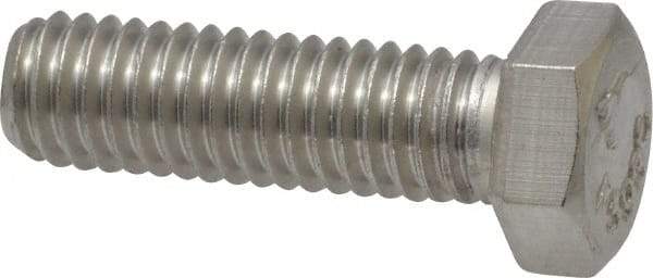 Value Collection - 3/8-16 UNC, 1-1/4" Length Under Head Hex Head Cap Screw - Grade 18-8 Stainless Steel, 9/16" Hex - Apex Tool & Supply
