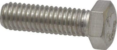 Value Collection - 3/8-16 UNC, 1-1/4" Length Under Head Hex Head Cap Screw - Grade 18-8 Stainless Steel, 9/16" Hex - Apex Tool & Supply