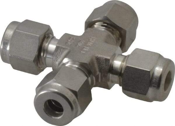 Ham-Let - 1/4" OD, Grade 316Stainless Steel Union Cross - All Comp Ends - Apex Tool & Supply