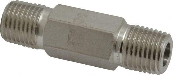 Ham-Let - 1/4" Grade 316 Stainless Steel Pipe Hex Nipple - MNPT End Connections, 7,500 psi - Apex Tool & Supply