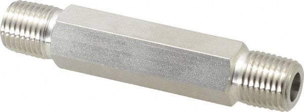 Ham-Let - 1/4" Grade 316 Stainless Steel Pipe Hex Nipple - MNPT End Connections, 7,500 psi - Apex Tool & Supply