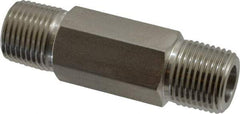 Ham-Let - 1/2" Grade 316 Stainless Steel Pipe Hex Nipple - MNPT End Connections, 7,200 psi - Apex Tool & Supply
