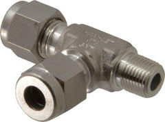 Ham-Let - 1/4" OD, Grade 316Stainless Steel Male Run Tee - Comp x MNPT x Comp Ends - Apex Tool & Supply