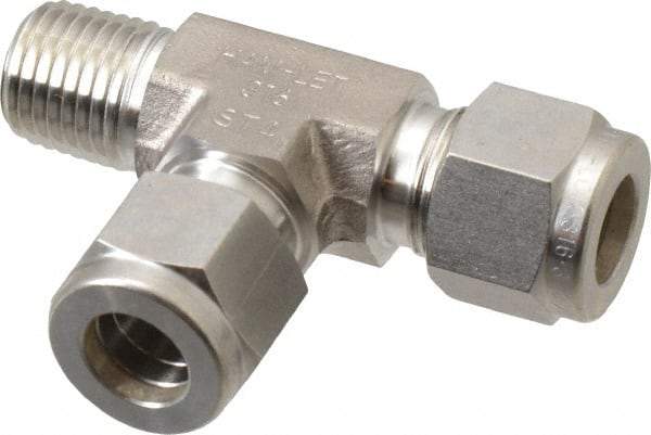 Ham-Let - 3/8" OD, Grade 316Stainless Steel Male Run Tee - Comp x MNPT x Comp Ends - Apex Tool & Supply