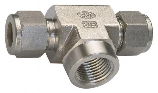 Ham-Let - 3/8" OD, Grade 316Stainless Steel Female Branch Tee - Comp x Comp x FNPT Ends - Apex Tool & Supply