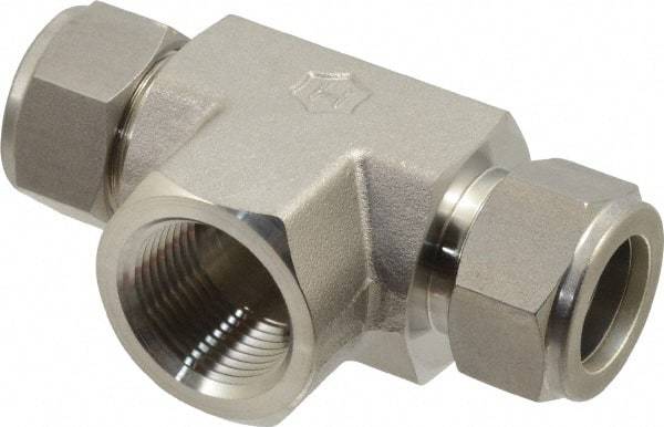 Ham-Let - 3/4" OD, Grade 316Stainless Steel Female Branch Tee - Comp x Comp x FNPT Ends - Apex Tool & Supply