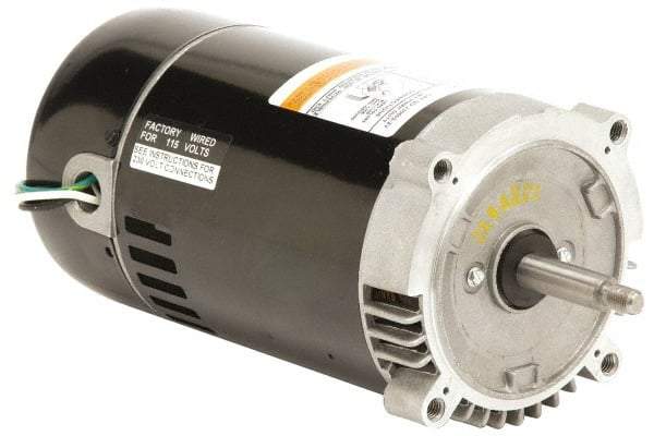 US Motors - 3/4 hp, ODP Enclosure, Auto Thermal Protection, 3,450 RPM, 115/230 Volt, 60 Hz, Industrial Electric AC/DC Motor - Size 56 Frame, C-Face Mount, 1 Speed, Ball Bearings, B Class Insulation, CCW Drive End - Apex Tool & Supply