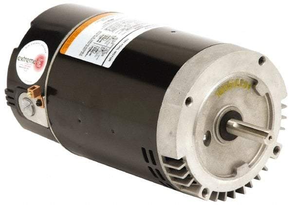 US Motors - 2 hp, ODP Enclosure, Auto Thermal Protection, 3,450 RPM, 115/230 Volt, 60 Hz, Industrial Electric AC/DC Motor - Size 56 Frame, C-Face Mount, 1 Speed, Ball Bearings, B Class Insulation, CCW Drive End - Apex Tool & Supply