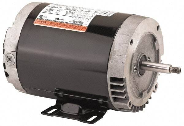 US Motors - 1 hp, ODP Enclosure, Auto Thermal Protection, 3,450 RPM, 115/230 Volt, 60 Hz, Industrial Electric AC/DC Motor - Size 56 Frame, J-Face Mount, 1 Speed, Ball Bearings, 13.6/6.8 Full Load Amps, B Class Insulation, CCW Drive End - Apex Tool & Supply