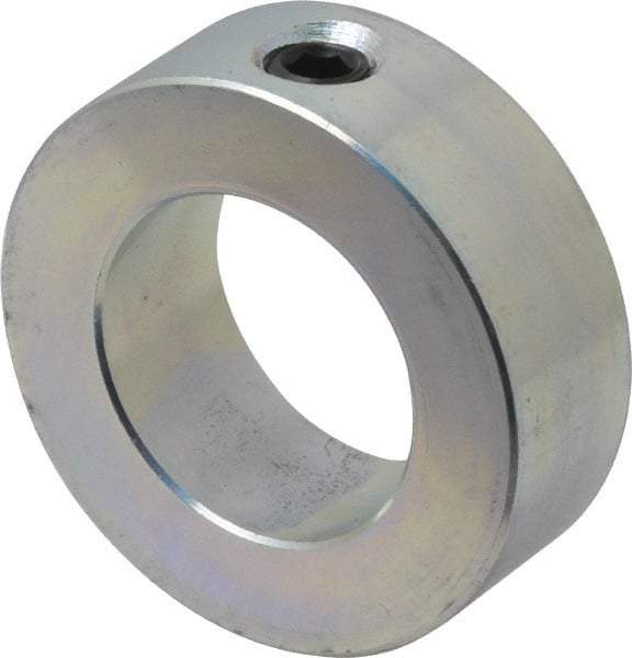 Climax Metal Products - 1-3/16" Bore, Steel, Set Screw Shaft Collar - 2" Outside Diam, 11/16" Wide - Apex Tool & Supply