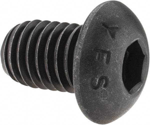 Value Collection - 1/2-13 UNC Hex Socket Drive, Button Screw - Alloy Steel, Black Oxide Finish, Fully Threaded, 3/4" Length Under Head - Apex Tool & Supply