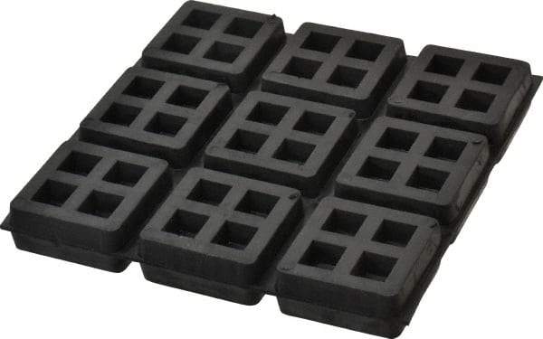 Mason Ind. - 6" Long x 6" Wide x 3/4" Thick, Rubber, Machinery Leveling Pad & Mat - Apex Tool & Supply