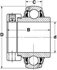 SKF - 1-1/8" ID x 2.4409" OD, 3,380 Lb Dynamic Capacity, Insert Bearing Insert Bearing - 0.7087" Race Width, 2,520 Lb Static Capacity - Apex Tool & Supply