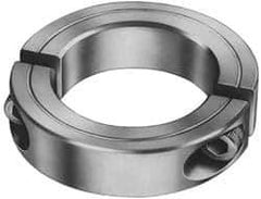 Climax Metal Products - 2-3/16" Bore, Stainless Steel, Two Piece Shaft Collar - 3-1/4" Outside Diam, 3/4" Wide - Apex Tool & Supply