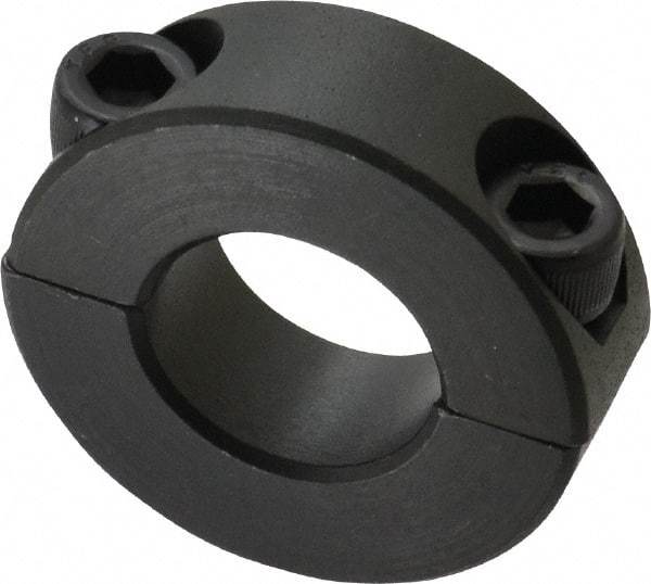 Made in USA - 3/4" Bore, Steel, Two Piece Shaft Collar - 1-1/2" Outside Diam, 1/2" Wide - Apex Tool & Supply