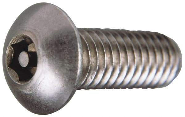 Value Collection - 5/16-18 UNC Pin In Hex Socket Drive, Button Screw - Grade 18-8 Stainless Steel, Uncoated, 1" Length Under Head - Apex Tool & Supply