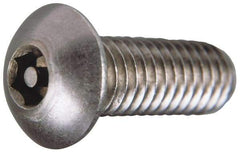 Value Collection - 3/8-16 UNC Pin In Hex Socket Drive, Button Screw - Grade 18-8 Stainless Steel, Uncoated, 1-1/2" Length Under Head - Apex Tool & Supply