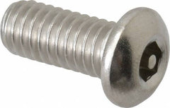Value Collection - 5/16-18 UNC Pin In Hex Socket Drive, Button Screw - Grade 18-8 Stainless Steel, Uncoated, 3/4" Length Under Head - Apex Tool & Supply
