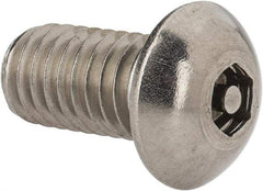 Value Collection - 3/8-16 UNC Pin In Hex Socket Drive, Button Screw - Grade 18-8 Stainless Steel, Uncoated, 3/4" Length Under Head - Apex Tool & Supply
