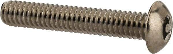 Value Collection - #8-32 UNC Pin In Hex Socket Drive, Button Screw - Grade 18-8 Stainless Steel, Uncoated, 1" Length Under Head - Apex Tool & Supply