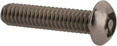 Value Collection - #8-32 UNC Pin In Hex Socket Drive, Button Screw - Grade 18-8 Stainless Steel, Uncoated, 3/4" Length Under Head - Apex Tool & Supply