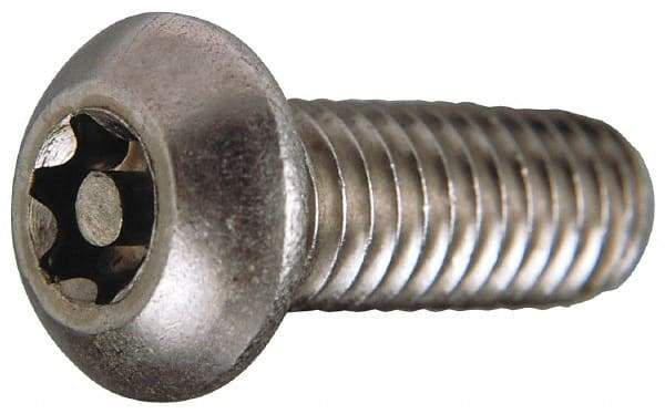 Value Collection - #6-32 UNC Pin In Torx Drive, Button Screw - Grade 18-8 Stainless Steel, Uncoated, 3/8" Length Under Head - Apex Tool & Supply