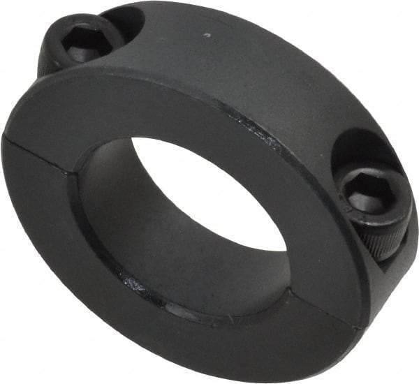 Made in USA - 1" Bore, Steel, Two Piece Shaft Collar - 1-3/4" Outside Diam, 1/2" Wide - Apex Tool & Supply