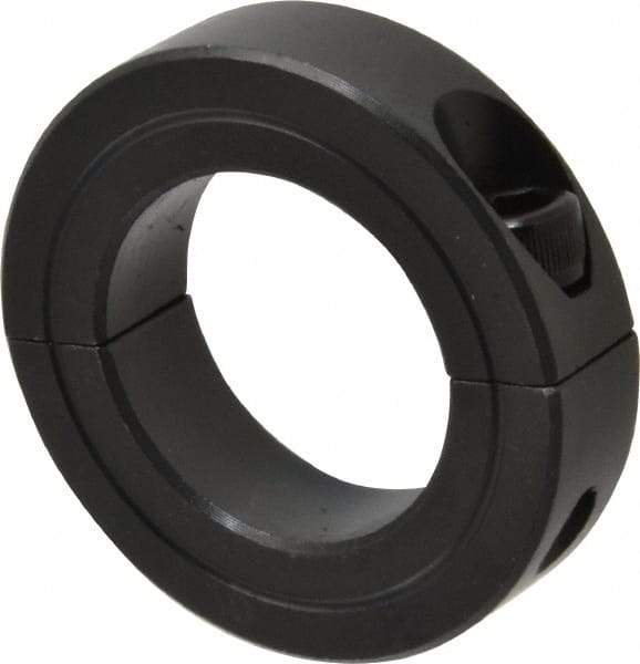 Made in USA - 1-1/4" Bore, Steel, Two Piece Shaft Collar - 2-1/16" Outside Diam, 1/2" Wide - Apex Tool & Supply
