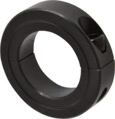 Made in USA - 1-1/4" Bore, Steel, Two Piece Shaft Collar - 2-1/16" Outside Diam, 1/2" Wide - Apex Tool & Supply