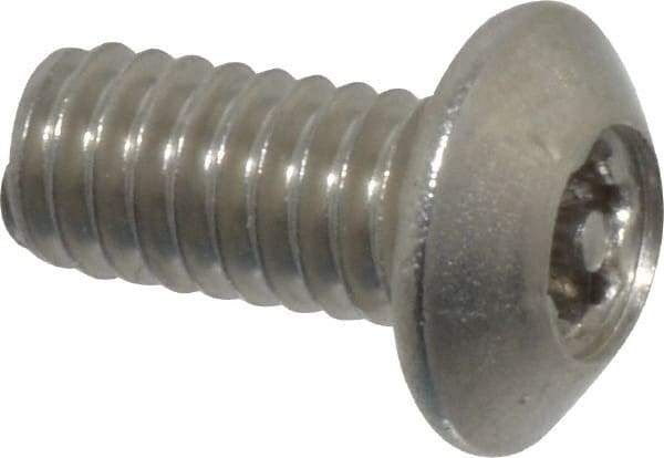 Value Collection - #8-32 UNC Pin In Torx Drive, Button Screw - Grade 18-8 Stainless Steel, Uncoated, 3/8" Length Under Head - Apex Tool & Supply