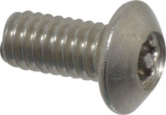 Value Collection - #8-32 UNC Pin In Torx Drive, Button Screw - Grade 18-8 Stainless Steel, Uncoated, 3/8" Length Under Head - Apex Tool & Supply