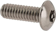 Value Collection - #8-32 UNC Pin In Torx Drive, Button Screw - Grade 18-8 Stainless Steel, Uncoated, 1/2" Length Under Head - Apex Tool & Supply