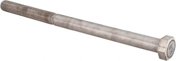 Value Collection - 1-8 UNC, 16" Length Under Head Hex Head Cap Screw - Partially Threaded, Grade 18-8 Stainless Steel, Uncoated, 1-5/16" Hex - Apex Tool & Supply