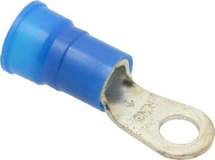 3M - 6 AWG Partially Insulated Crimp Connection Circular Ring Terminal - 1/4" Stud, Copper Contact - Apex Tool & Supply