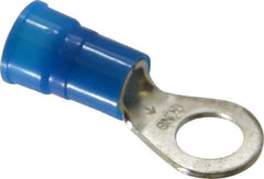 3M - 6 AWG Partially Insulated Crimp Connection Circular Ring Terminal - 3/8" Stud, Copper Contact - Apex Tool & Supply