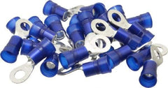 3M - 6-6 AWG Partially Insulated Crimp Connection Circular Ring Terminal - 5/16" Stud, Copper Contact - Apex Tool & Supply