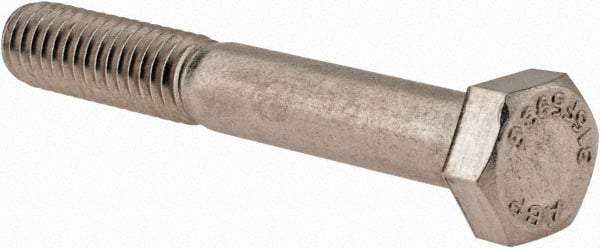 Value Collection - 5/16-18 UNC, 2-1/4" Length Under Head Hex Head Cap Screw - Partially Threaded, Grade 316 Stainless Steel, Uncoated, 1/2" Hex - Apex Tool & Supply